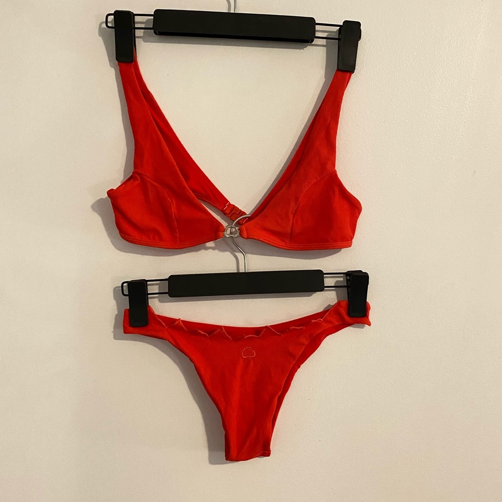 La’Mariette KRAHS Selena Gomez Red Bikini Top and Bottom XS